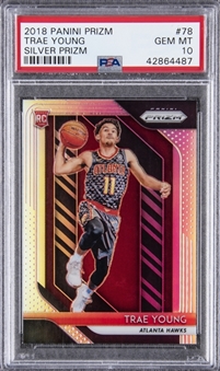 2018-19 Panini Silver Prizm #78 Trae Young Rookie Card - PSA GEM MT 10